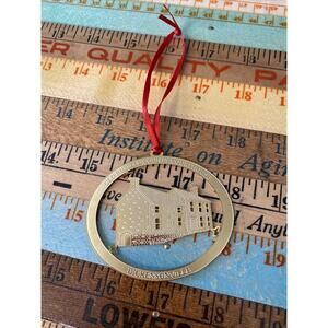 Old Russell COUNTY COURTHOUSE SOUVENIR Gold CHRISTMAS ORNAMENT Dickensonville VA